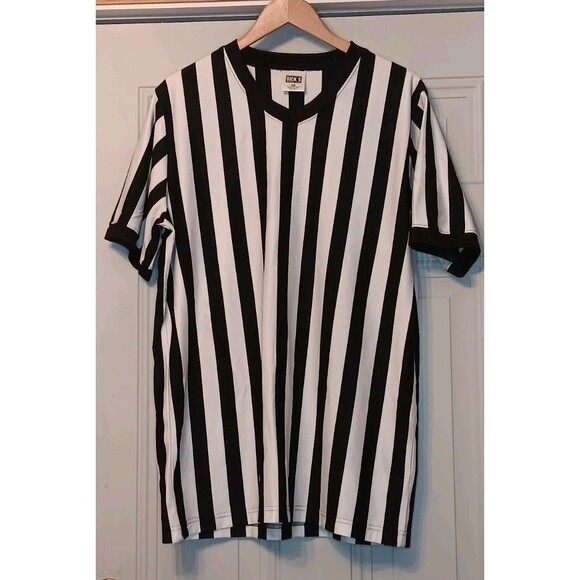 DICK'S Sporting Goods Referee Shirt Black White Jersey Adult Size Large - Picture 1 of 3